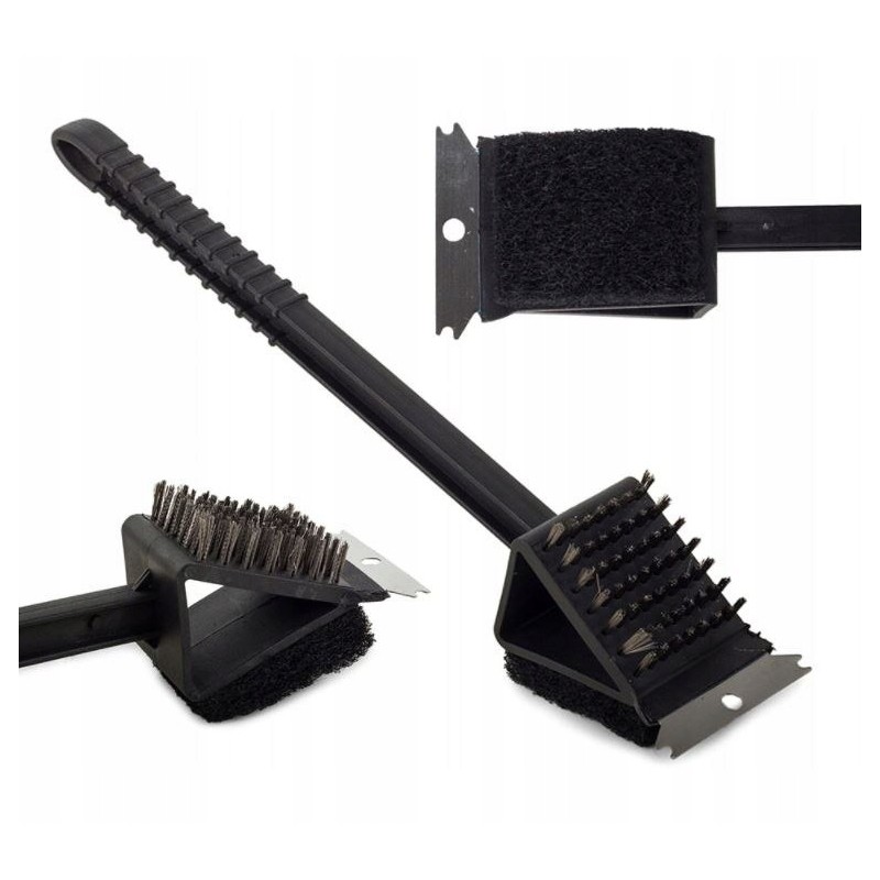 Šepetys, plieninis grandiklis, poliuretano kempinė, valymas