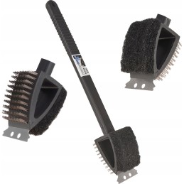 3in1 šepetys su grandikliu ir kempinėle grotelių valymui