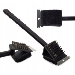 Šepetys, plieninis grandiklis, poliuretano kempinė, valymas