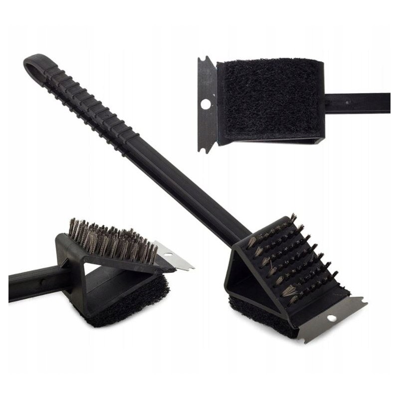 Šepetys, plieninis grandiklis, poliuretano kempinė, valymas