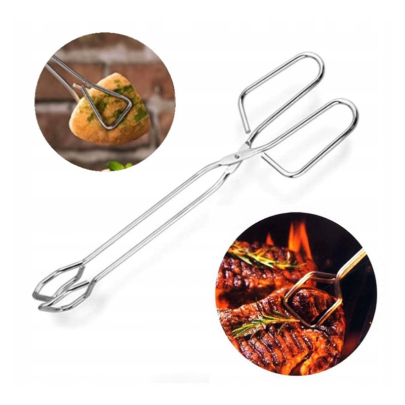 Grilio žnyplės, nerūdijančio plieno virtuviniai nagai, grilis, 27 cm