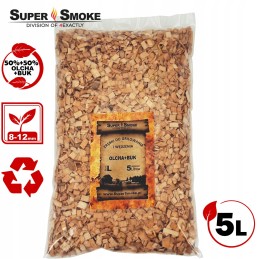 Super dūmų rūkytos mėsos, alksnio ir buko mišinys, l dydis 5 litrai