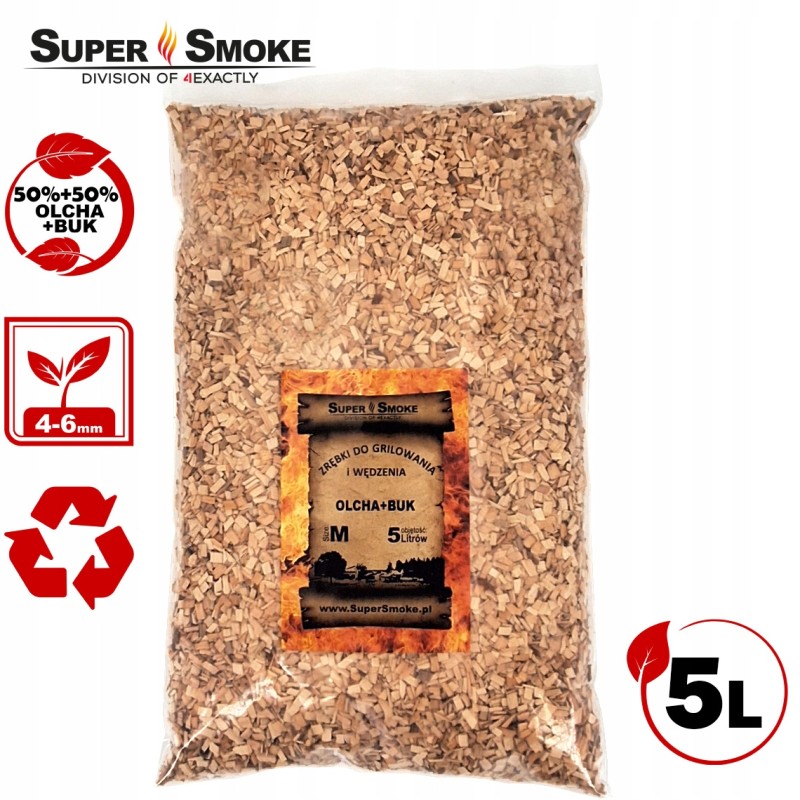 Super dūmų rūkytos mėsos, buko, alksnio, dydis m, 5 litrai