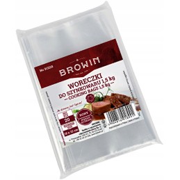 Browin - plastikiniai maišeliai kumpio gamintojui - 20 vnt - 1,5 kg