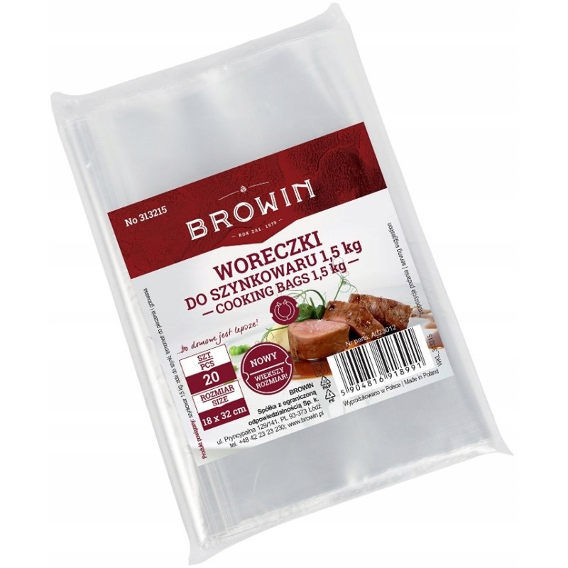 Plastikiniai maišeliai kumpio gamintojui - 20 vnt.