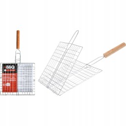 Grilio grotelės 21x23cm su medine rankena