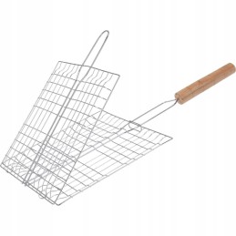 Grilio grotelės 21x23cm su medine rankena