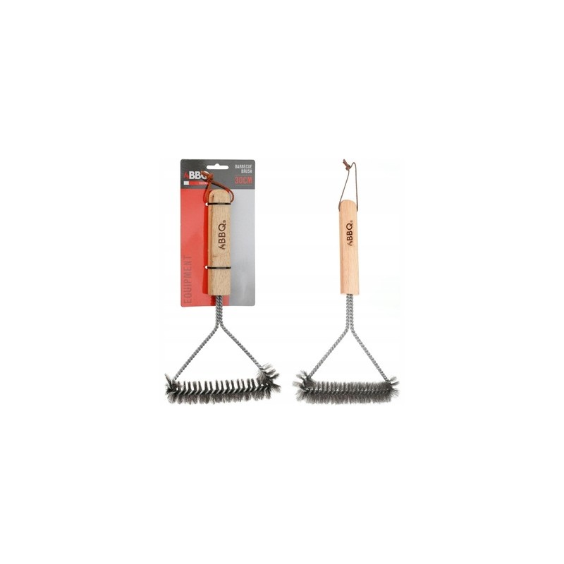 Grotelių valymo šepetys 30x14cm su medine rankena