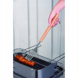 Universali plieninė virtuvinė mentelė BBQ griliui su medine rankena