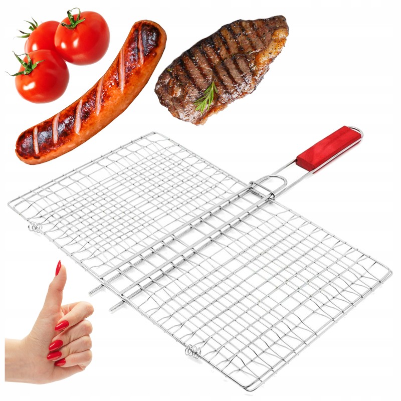 Grilio grotelės, skirtos mėsai kepti ant grotelių su uždaromis grotelėmis