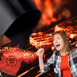 Tefloninio kilimėlio grilio kilimėlis kepimui daugkartinio naudojimo bbq padėklas 4 vnt