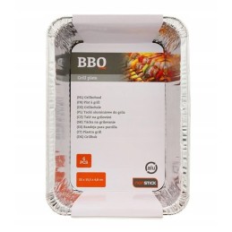 Aliuminio padėklai stačiakampei grilinei bbq orkaitei 22x15cm rinkinyje 6 vnt.