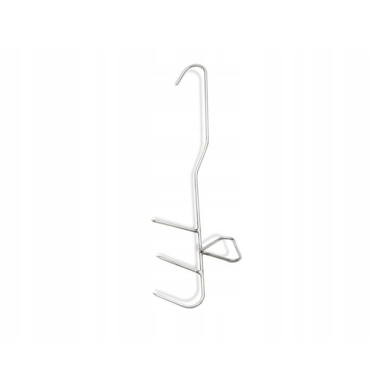 Trigubas rūkymo kabliukas žuvies borniakui rūkyti 3 mm 25 cm