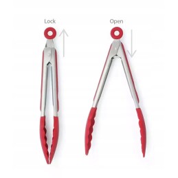 Silikoninės virtuvės žnyplės, universalios grotelės, ilgos, 33 cm