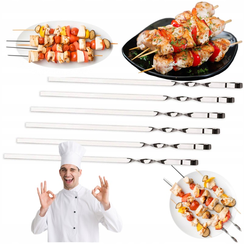 Smeigtukai plieniniai iešmo pagaliukai vėrinukai adatos ilgio 45cm 6 vnt