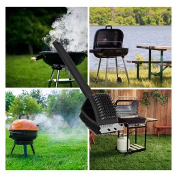 Grilio šepetys grotelėms valyti, 37 cm, vielos grandiklis, valiklis 3 viename