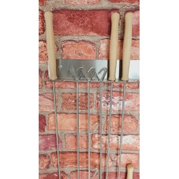 Pw-86 šakių atramos, židinio lazdos, 86 cm, nerūdijantis plienas, 3 pakopų inox