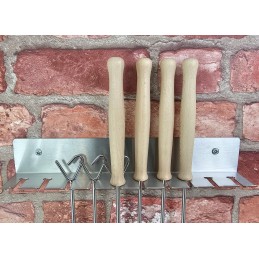 Pw-86 šakių atramos, židinio lazdos, 86 cm, nerūdijantis plienas, 3 pakopų inox