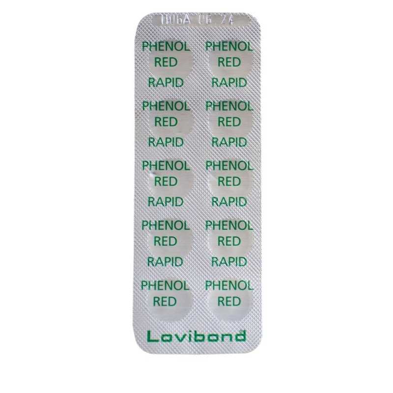 Fenolio raudonos tabletės pH tyrimui, 10 tablečių