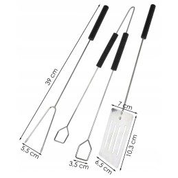 Kepsninės komplektas, šašlykinės stalo įrankių rinkinys - 3 vnt