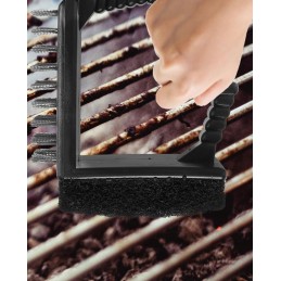 Grandiklio šepetys su grandikliu grilio grotelėms valyti, valiklis 3 viename