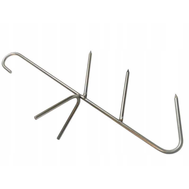 Trigubas rūkymo kabliukas, didelis inox, ilgis 300mm, storis 5mm