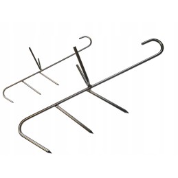 Trigubas rūkymo kabliukas, didelis inox, ilgis 300mm, storis 5mm