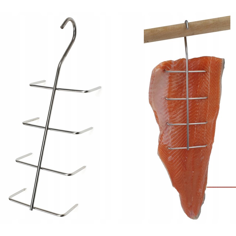 F-404 rūkymo kabliukų kabliukas žuvies filė, karpinio eršketo rūkymui