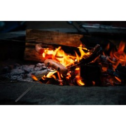 Teleskopinė šakutė kepsninei, lazda, šakutė, įdėklas, 25-88 cm