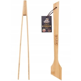 Metalinės virtuvės mėsos grilio žnyplės 42 cm BBQ.