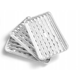 Aliuminio grilio padėklai iškylai 34x23cm rinkinyje 3 vnt