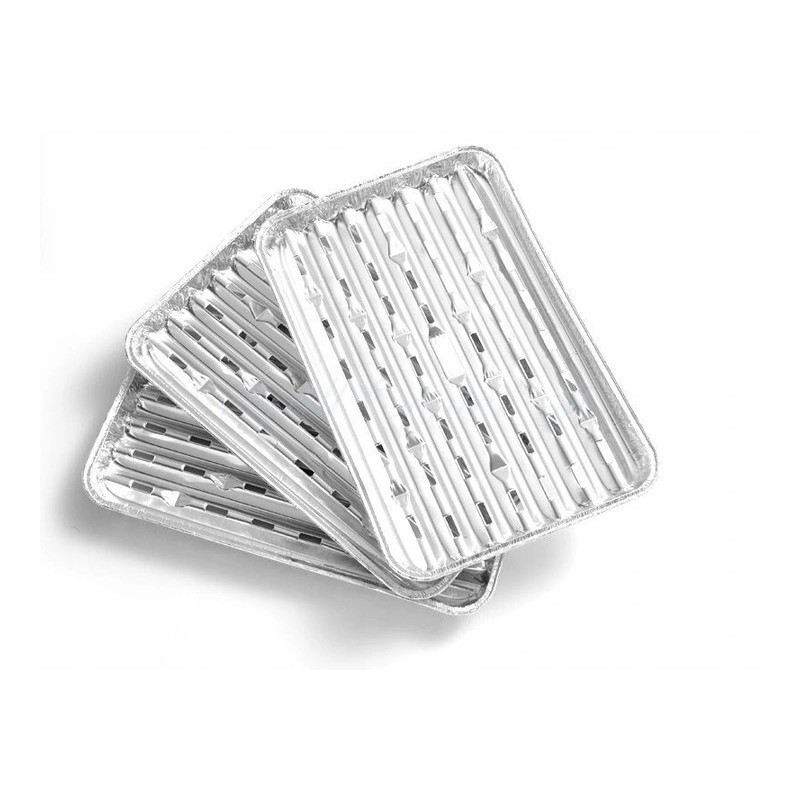 Aliuminio grilio padėklai iškylai 34x23cm rinkinyje 3 vnt