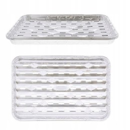 Aliuminio grilio padėklai iškylai 34x23cm rinkinyje 3 vnt