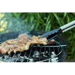 Virtuvinės žnyplės, juodos plieninės rankenos, 34 cm