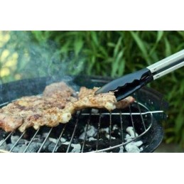 Virtuvinės žnyplės, juodos plieninės rankenos, 34 cm