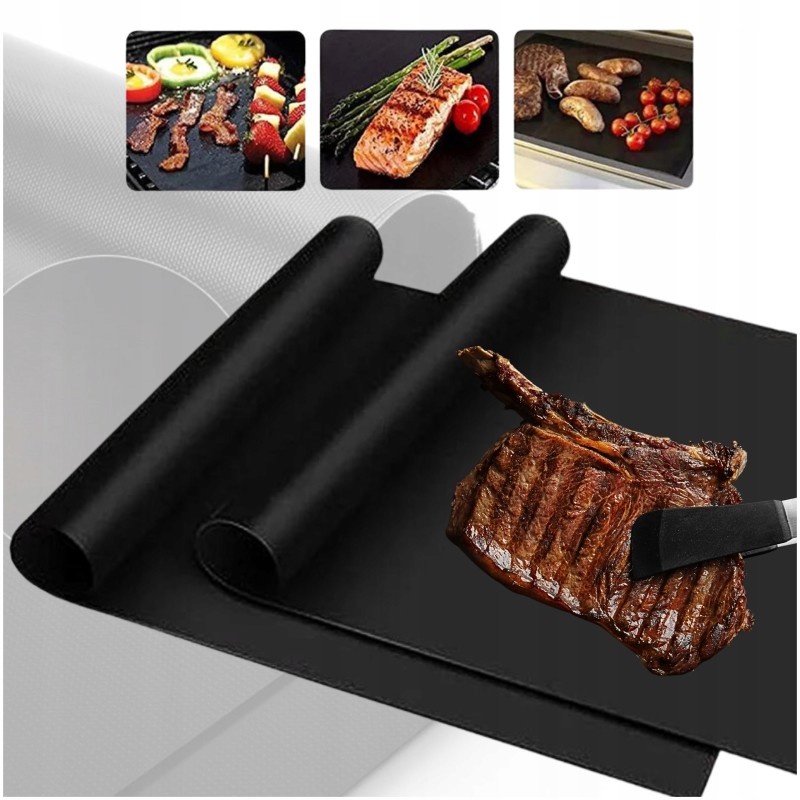 4x tefloninis grilio kilimėlis, daugkartinio naudojimo bbq orkaitės padėklas kepimui