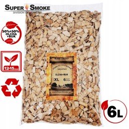 Super dūmų rūkymo traškučiai, alksnio + buko mišinys, dydis: xl 6 litrai