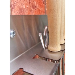 Pw-86 šakių atramos, židinio lazdos, 86 cm, nerūdijantis plienas, 3 pakopų inox