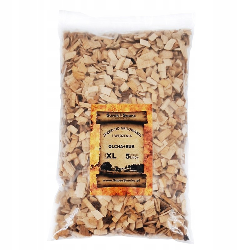 Supersmoke rūkymo traškučiai, alksnio + buko mišinys, dydis: xl, 5 litrai