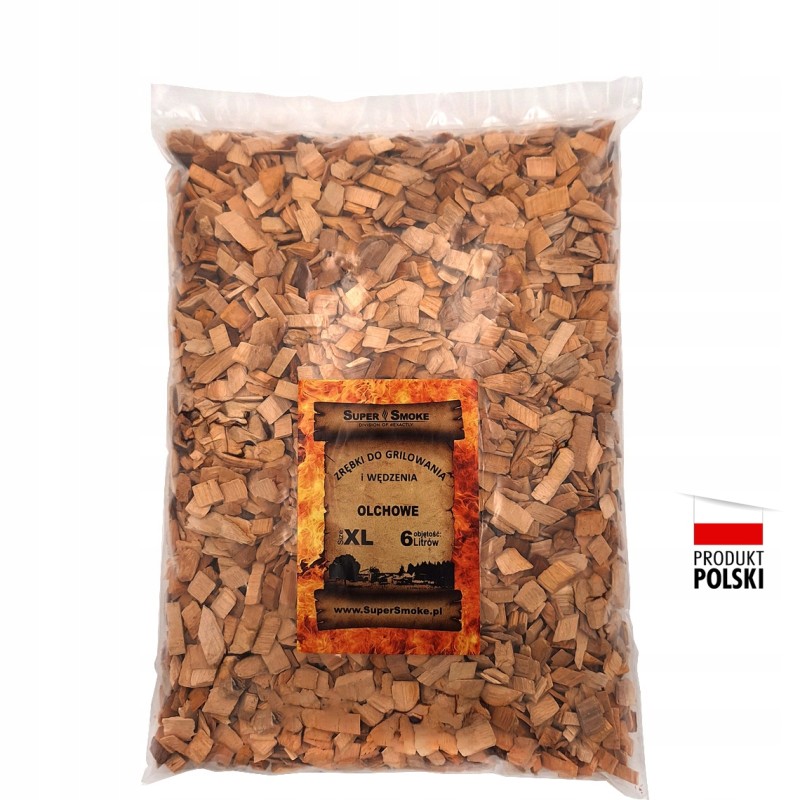 Super dūminės medžio drožlės alksnio kepimui ant grotelių dydis: xl 6 litrai