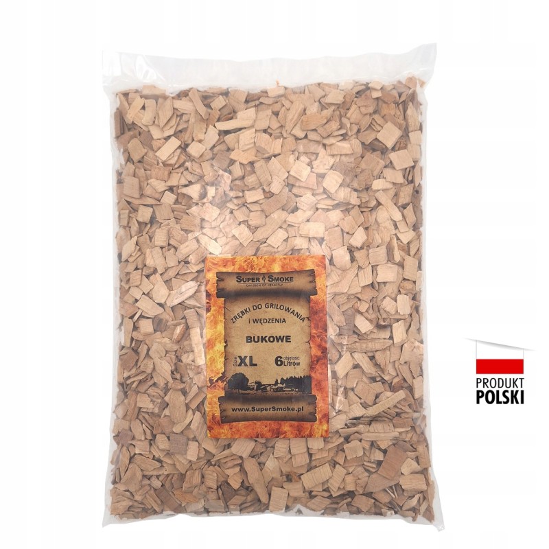 Super dūminės medienos drožlės, skirtos kepti bukmedžiui dydis: xl 6 litrai