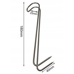 Žuvies rūkymo kabliukai 18 cm, inox, 5 vnt.