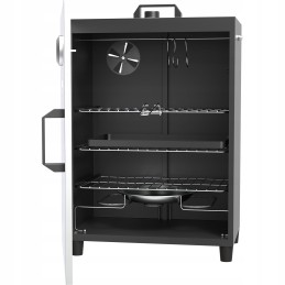 Elektrinė rūkykla su dūmų generatoriumi, elektriniu siurbliu, grotelėmis, kabliukais