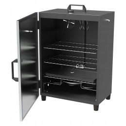 Elektrinė rūkykla su dūmų generatoriumi, elektriniu siurbliu, grotelėmis, kabliukais