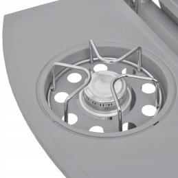Vidaxl dujinis grilis su 6 kaitvietėmis 1, sidabrinis
