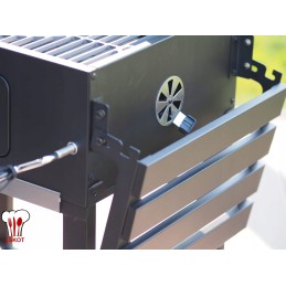 Basic komforto grilio vežimėlis, ketaus grotelės + dangtis