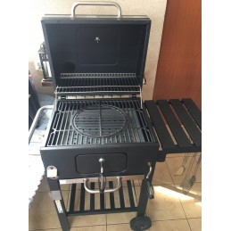 Basic komforto grilio vežimėlis, ketaus grotelės + dangtis