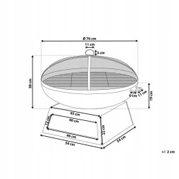 Juodo plieno sodo židinys su griliu