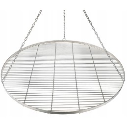 90 nerūdijančio plieno apvalios grotelės griliui su grandine lux židinio trikojiui