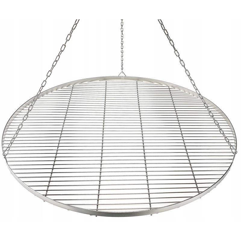 90 nerūdijančio plieno apvalios grotelės griliui su grandine lux židinio trikojiui